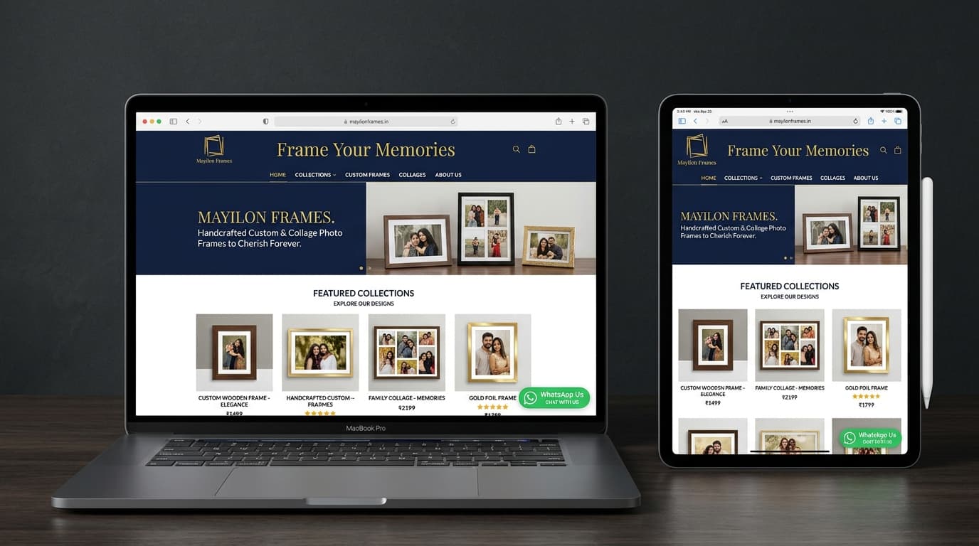 Mayilon Frames — Full-Service Next.js Website & WhatsApp Funnel — AgniGrow Verified Work